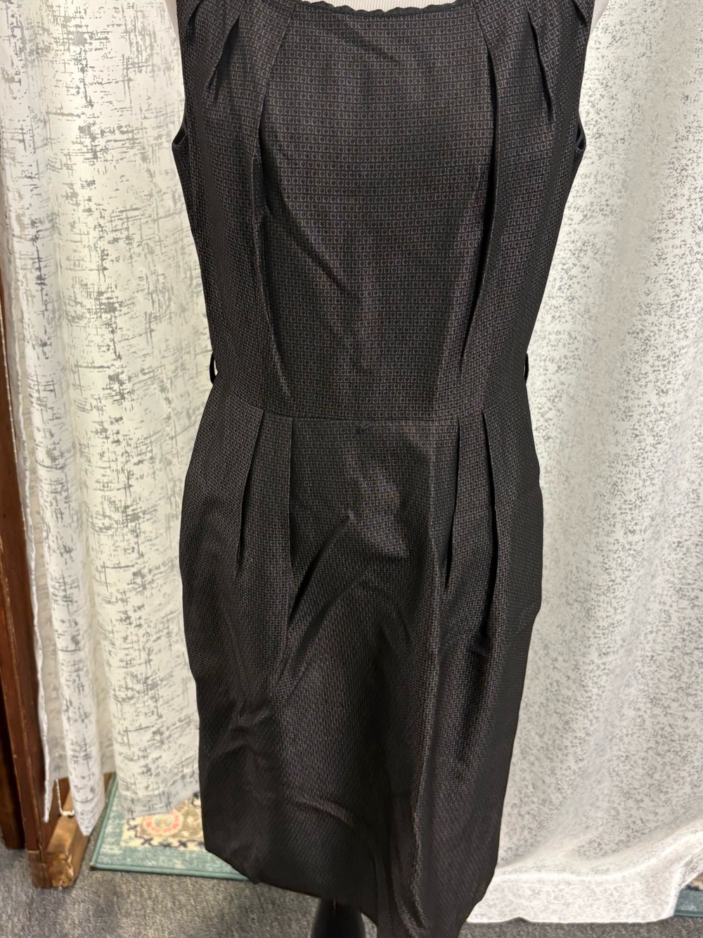 ANTONIO MELANI Black Pleated Sheath Dress